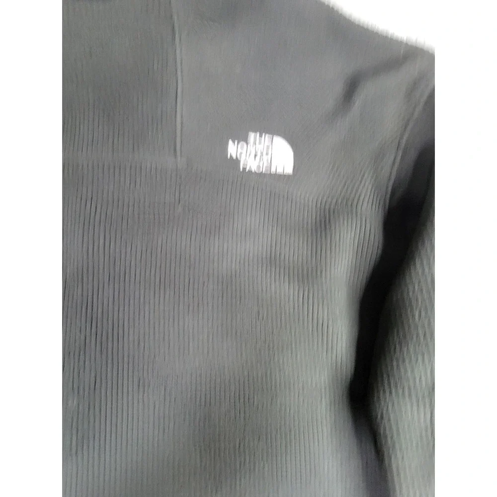 The North Face Mens Full Zip Fleece Waffle Micro Grid Jacket Black Size XL